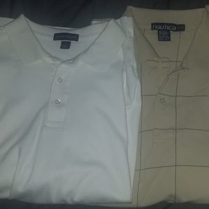 2 Men's Large Polo Shirts (Nautica/Lands End)